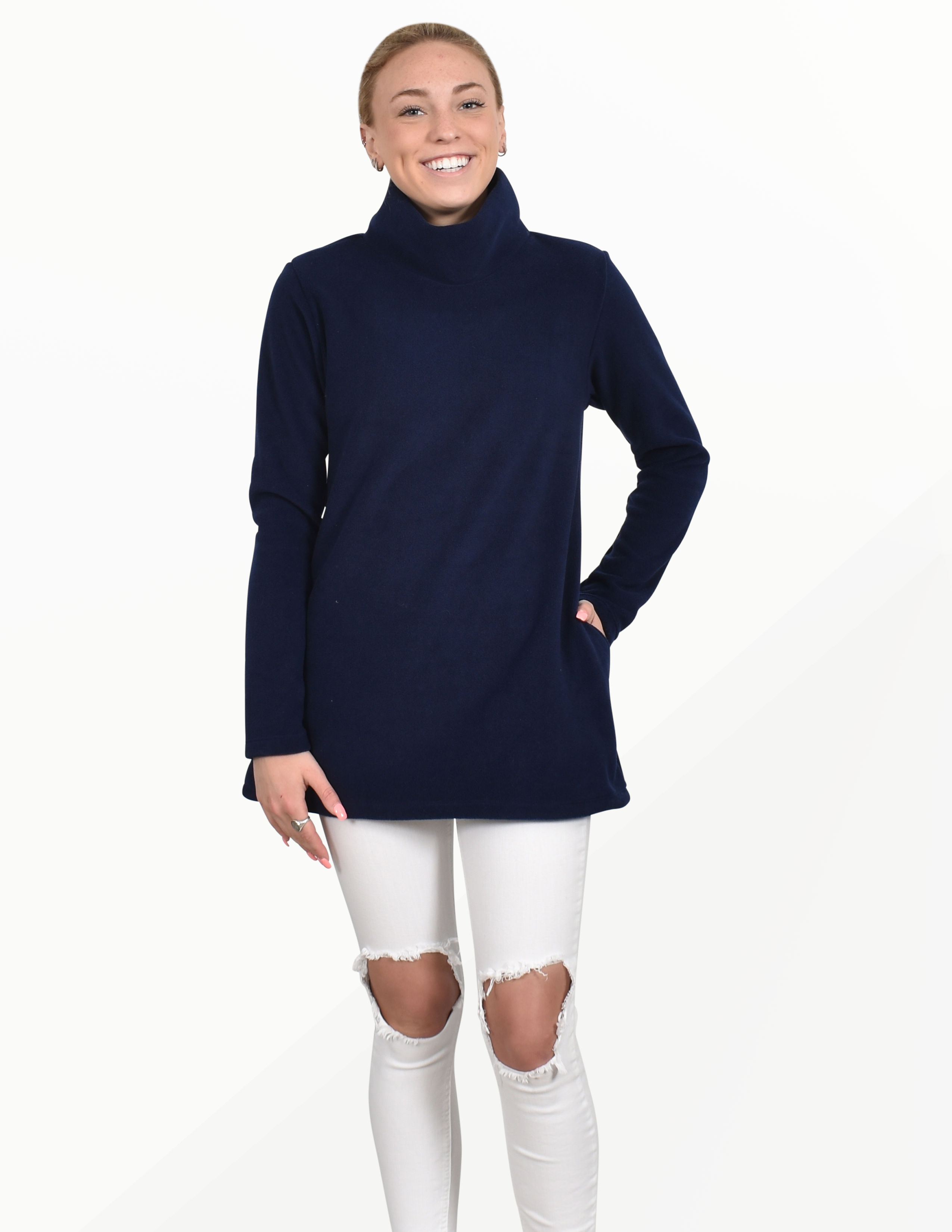 Heavy Weight Fleece Tunic- Navy – Spunkwear