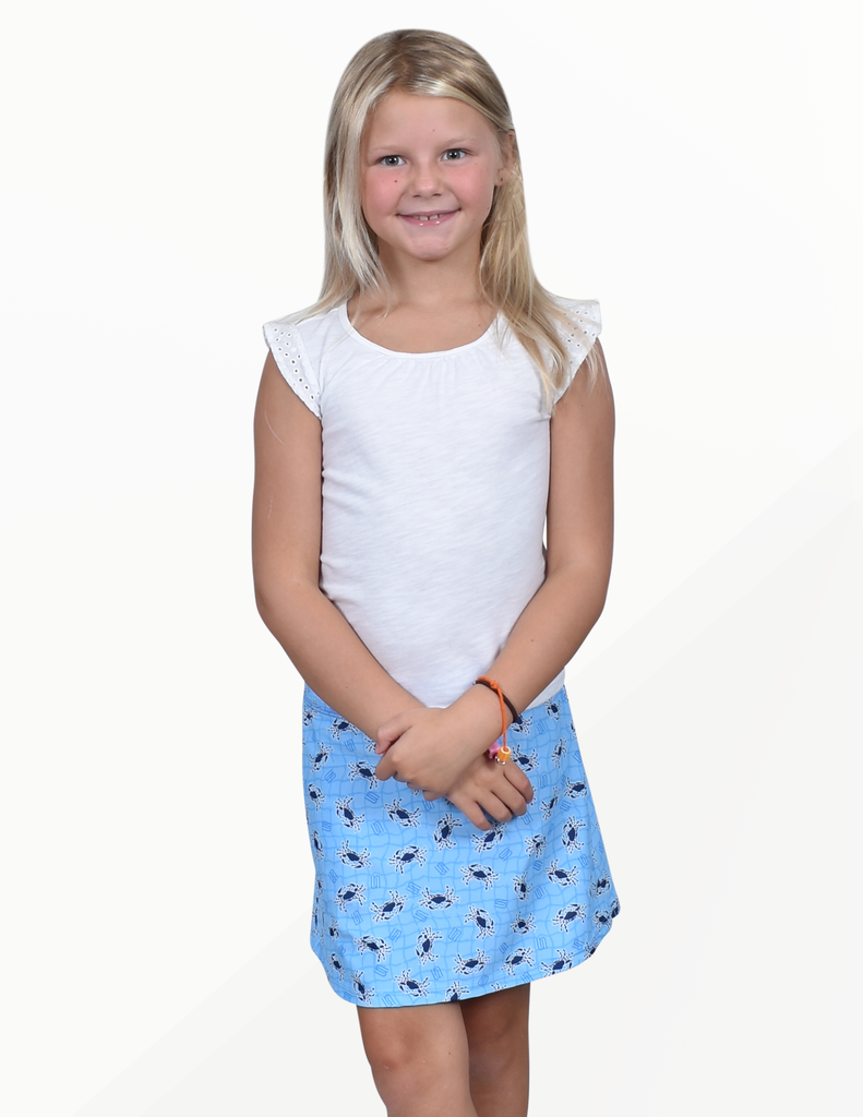Girls Court Skort- Carolina Crab